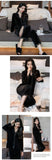 Pajamas gold velvet long sleeve lace cardigan set sexy home wear