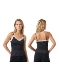 Women Summer Lace Trim Camisoles Sexy Dot Print Slim Fit V Neck Spaghetti Strap Tops