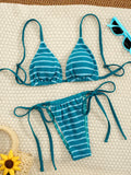DEKA New Summer Brazilian Swimwear Women's Red Sexy Push-Up Two-Piece Swimsuit Bathing Suit Micro Beachwear Stripe Bikini Set