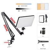 BSLIUFANG LED Photography Selfie Lights Conference Lighting Photo Studio Lamp With Scissor Arm Stand For YouTube Live Streaming