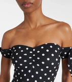 Women's Polka-Dot One Piece Swimsuit with Skirt 2025 Sexy Monkini Trendy Swimwear for Summer Beach Lovers Bathing Suit