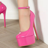 Street Style Buckle Strap Pumps Women Platform Sandals Sexy Stiletto Ultra High Heels Wedding Banquet Carnival Shoes