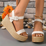 Summer Chunky Wedges Sandals Women 2025 Plus Size 35-42 Thick Paltform Sandles Woman Ankle Strap High Heels Sandalias Mujer