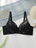Women's sexy plus size lingerie mesh see through sexy French thin style solid color gathering push up sexy bra MR3442