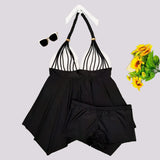 DEKA Plus Size Swimwear Women Print Tankini Large Swimsuits High Waist Female Two Pieces Bathing Suit Skirt Beachwear