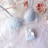 School! MOYISU Japanese Embroidery Bra Set Water Lace Thin Cup Push Up Small Chest Cute Bralette Top Teen Girls AU Summer Sale