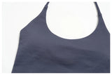 New Yoga Sets Women Summer Seamless Thread Hanging Neck Sports Vest Exercise Fitness Suit High Waist Wide Leg Pants Tracksuit