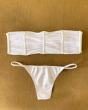 New Bandage Stripes Brazilian Bikini Swimwear Women's Swimsuit Two Piece Set Female Sexy Lace up Mujer Beachwear Summer