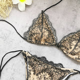 Sexy Black Lace Long Pants 3 Piece Bikini Set Women Push Up Bra Bandage Triangle Swimsuit Beach Bathing Suit Holiday Swimwear