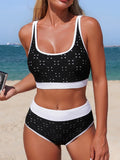 2026  Sporty High Waist Bikinis Hollow Swimsuit Women Solid Padded Swimwear Female Bathers Bathing Swimming Swim Suit Beachwear