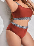 0XL - 4XL Splicing Bikini Large Size Swimwear Plus Size Women Swimsuit Female Two-pieces Bikini set Bather Bathing Suit K3785