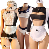 Sexy Nights Erotic Maid Costume Cosplay Women Uniform 18 Hot Exotic Outfit Sexy Lingerie Crotchless Bodysuit Desire Plays Suit