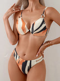 2026 Push Up Strappy Bikini Two Piece Swimsuit Women Printed Swimwear Female Bathers Bathing Swimming Swim Suit Beachwear