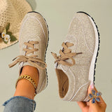 Plus Size 43 Leopard Print Platform Sneakers Women 2026 Breathable Lace Up Casual Flat Shoes Woman Non Slip Flats Walking Shoes