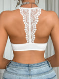 French Lace Back Beauty Women Sexy bras Trendy Halterneck Underwire Push up bra Comfortable women lingerie underwear
