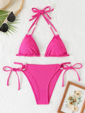 2026 String Triangle Printed Bikini Women Sexy Swimwear Female Halter Swimsuit Solid Bathers Bathing Swimming Swim Suit Beach