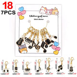 Cat Knitting Stitch Markers Metal Animal Enamel Charms Crochet Locking Knitting Markers Sew Accessories