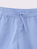 Foridol Stripes Crop Top+shirt 2 Pcs Outfits Women Casual Summer Autumn Casual Set Blue Matching Set Shorts Set Female Suit