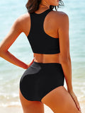 Sports Vest Bikinis 2026 Women High Waist Swimsuit Solid U-neck Swimwear Female Bathers Bathing Swimming Suit Summer Beachwear