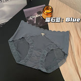 WOMEN Lace underwear, seamless, comfortable, high-elastic, hip-covering briefs, breathable mulberry silk, antibacterial crotch