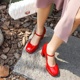 Spring and Autumn New Styles Fashion High-heeled Women's Shoes Shallow Mouth Buckle Square Heel Women Shoes Size 34-45 High 9cm