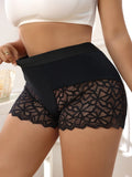 Women's High Waist Stretch Panties Lace Floral Comfortable Underwear Tummy Control Body Shaping Boyshorts