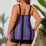 2026 Large Plus Size Tankini High Waist Swimsuit Women Strappy Striped Swimwear Female Bathers Bathing Swimming Swim Suit  4XL