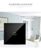EU Touch Switch AC100-240V Led backlight Panel Tempered Crystal Glass wall Light sensory Switches 1/2/3 Gang Interruttore