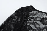 FDYOUI 2026 New Lace Patchwork Long Sleeve T-shirts for Women Square Collar See-through Slim Crop Tops White Black Tee Shirt