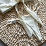 New Metal Star Bandeau High Cut Thong Bikini Women Swimwear Female Swimsuit Two-Pieces Bikini Set Bather Bathing Suit Swim V6422