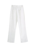 Foridol White Cotton Linen Long Pants Set Sleeveless Vest Pants Suit Office Lay Autumn Summer Wide Leg Casual Fashion Set Outfit