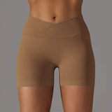 Summer V-waist peach hip lifting tight fitting three part pants, high waist yoga shorts, running speed drying seamless yoga pant