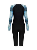 2026 Zipper Rushguard Long Sleeve Surfing Swimsuit Women One Piece Tie Dye Swimwear Female Bather Bathing Swimming Swim Suit XXL