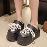 2025 Women Platform Slippers DIY Lace-up Leisure Clogs Summer Garden Shoes Thick Sole Female Home Beach Slides Street Sandals