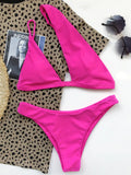 2026 Asymmetric One Shoulder Bikini Women Swimsuit Female Swimwear Two Pieces Bikini Set Hollow Out Bathing Suit Swim Beach Wear