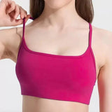 Women's Sexy Cross Backless Yoga Sports Bra Quick Drying Skin Friendly Nude Fitness Bra for Active Wear