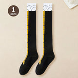 1/2 Pairs Women Knee High Socks Trendy Cartoon Funny Chicken Claw Socks Fitness Sports Casual Slim Leg Long Tube Socks Women