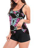 2026 Printed Tankini High Waist Strappy Swimsuit Women Two Pieces Swimwear Female Bathers Swimming Bathing Swimming Swim Suit