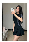 Female One-piece Conservative Student Dress Slimming Ins Sporty Super Fairy Hot Spring Swimsuit