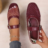 Women Sandals Mesh Breathable Fashion Versatile Sandals Women New Flat Soft Soled Mary Jane Shoes for Women