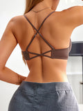 Everyday Women's cross-strap backless bra Front closure push-up bra for small breasts Seamless invisible heart-shaped cup bra