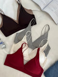 MOYISU French Triangle Cup Micro Push-up|Large & Small Breast|Sexy Nude Lightweight Skin Bra Cover Summer Comfort Fit