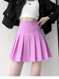 Women High Waist Pleated Skirt with Safety Shorts, Black A Line Mini Skort for Casual Office School Style Outfits