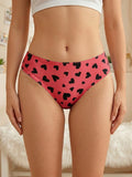 Summer Women's Panties Low Rise Heart Print Underwear Fashion Cute Comfortable Sexy Girl Briefs