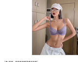 French Anime Style Lingerie Set Ultra Thin White Lace Bra Small Breasts Push Up Traceless Bralette Pure Desire Gathering Sexy BB