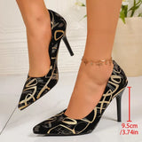 New Summer Sexy Pointed Toe Graffiti Pumps Thin Women High Heels Gladiator Party Dress Luxury Ladies Shoes Wedding Shoes Bride