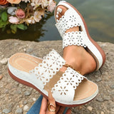 Vinatge Hollow Out Platform Sandals Women Lightweight Plus Size Wedges Sandles Woman Comfortable Thick Sole Casual Sandalias 43
