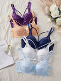 5PCS Lace Women's Underwear Set Hollow-out Lace Push up Bra Bow Breast Lift Band Sexy Bras Women Lingerie