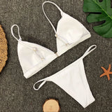 DEKA Women Sexy Solid Mini Micro Bikini Set Push-up padded Bra Thong Split Swimwear Female Bandage Bathing Suit Lacing Swimsuit