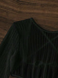 Mesh Sheer Long Sleeve Cover-Up Micro Bikini Female Swimsuit Women Swimwear Three-pieces Bikini Set Bathing Suit Swim Beach Wear